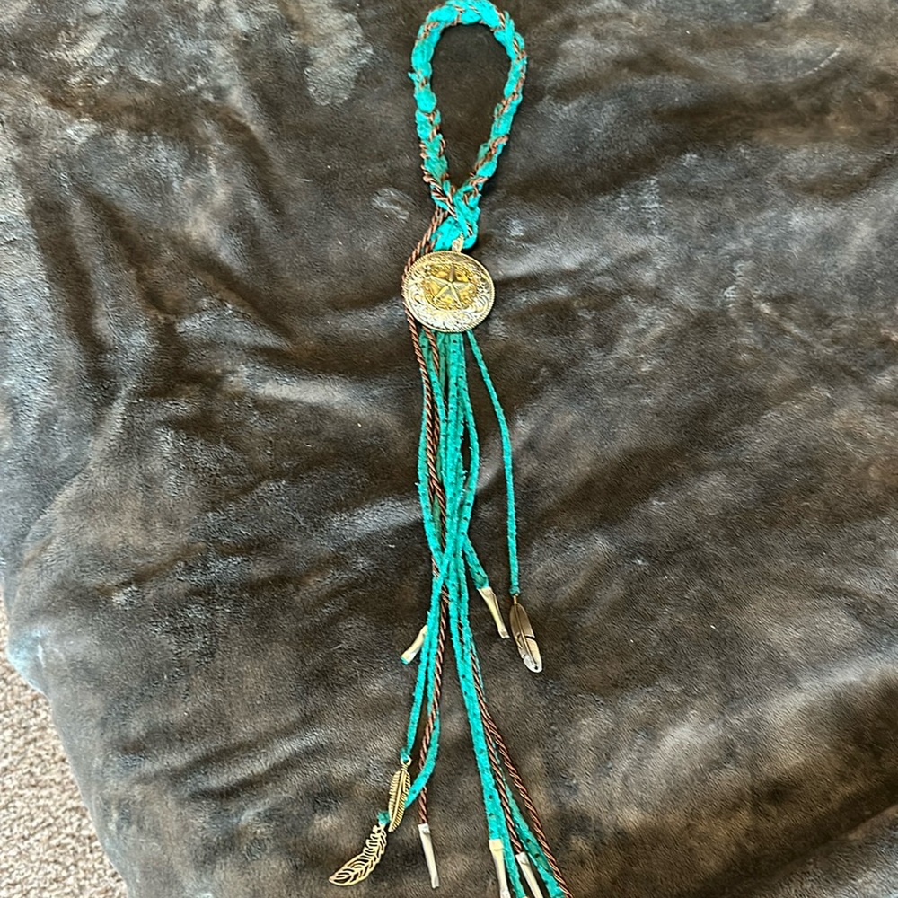 Handmade turquoise and silver choker necklace